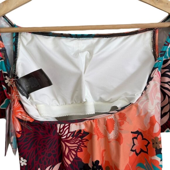 Vince Camuto Multicolor Tropical Floral Ruffle One Piece Swimsuit Size 6 NWT - Picture 5 of 8